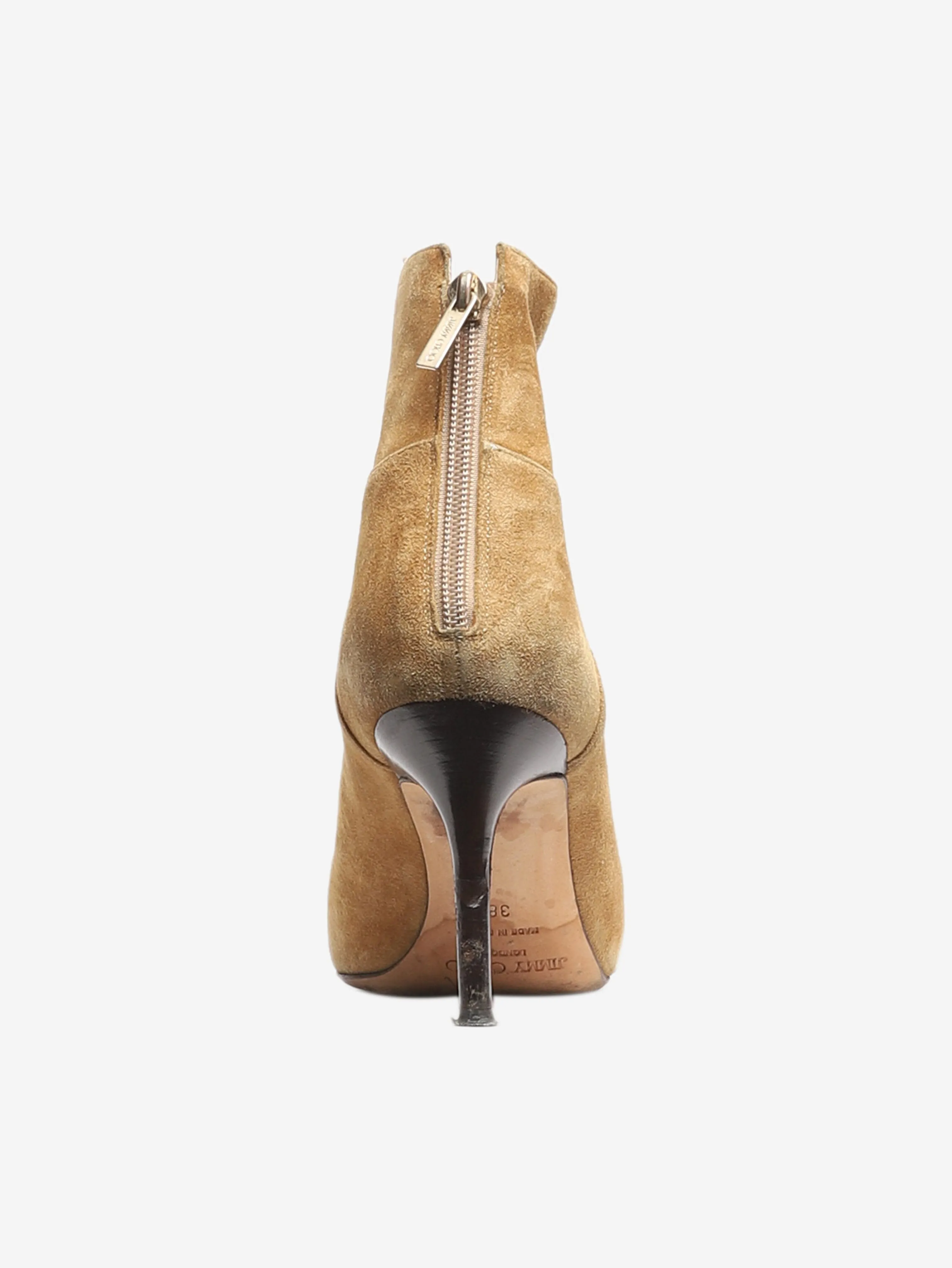 Beige suede ankle boots - size EU 38