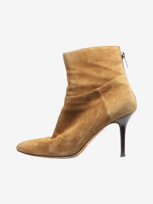 Beige suede ankle boots - size EU 38