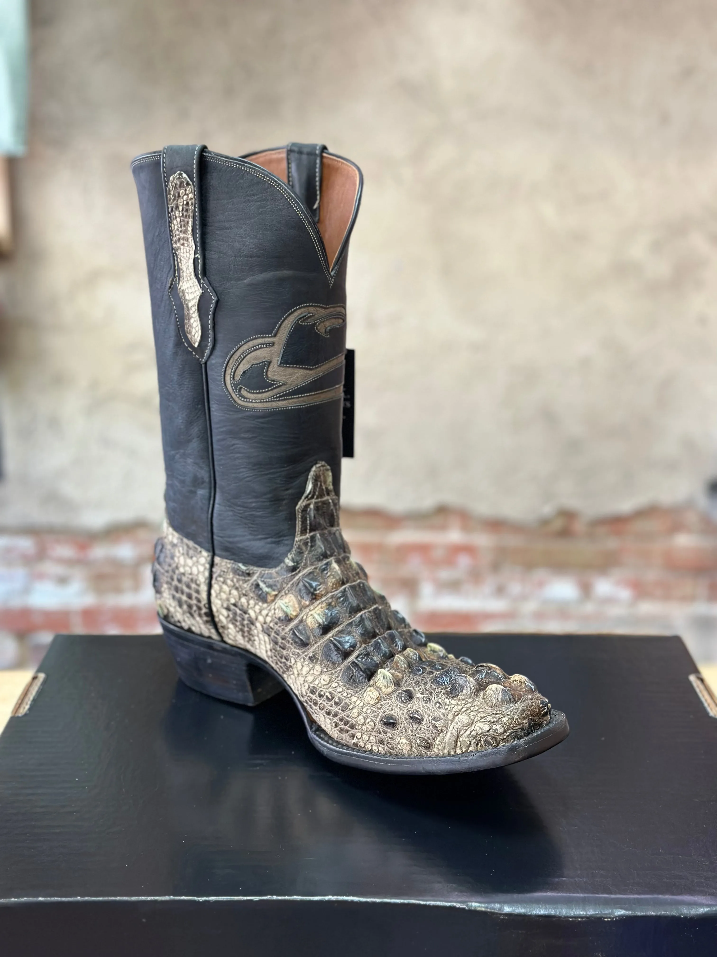 Black Jack Natural Alligator Boots (Hornback)