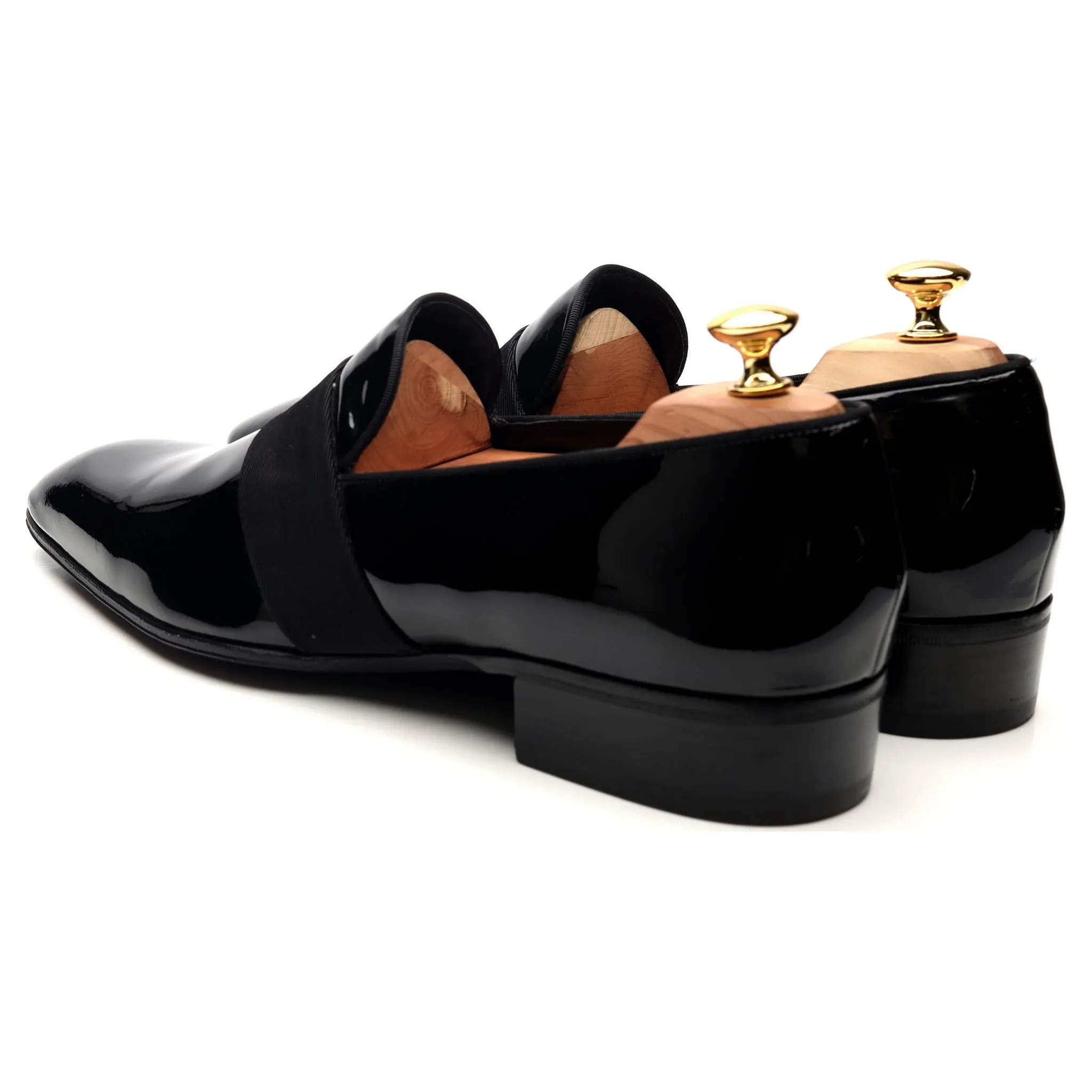 Black Patent Leather Slip On Loafers UK 10 US 11