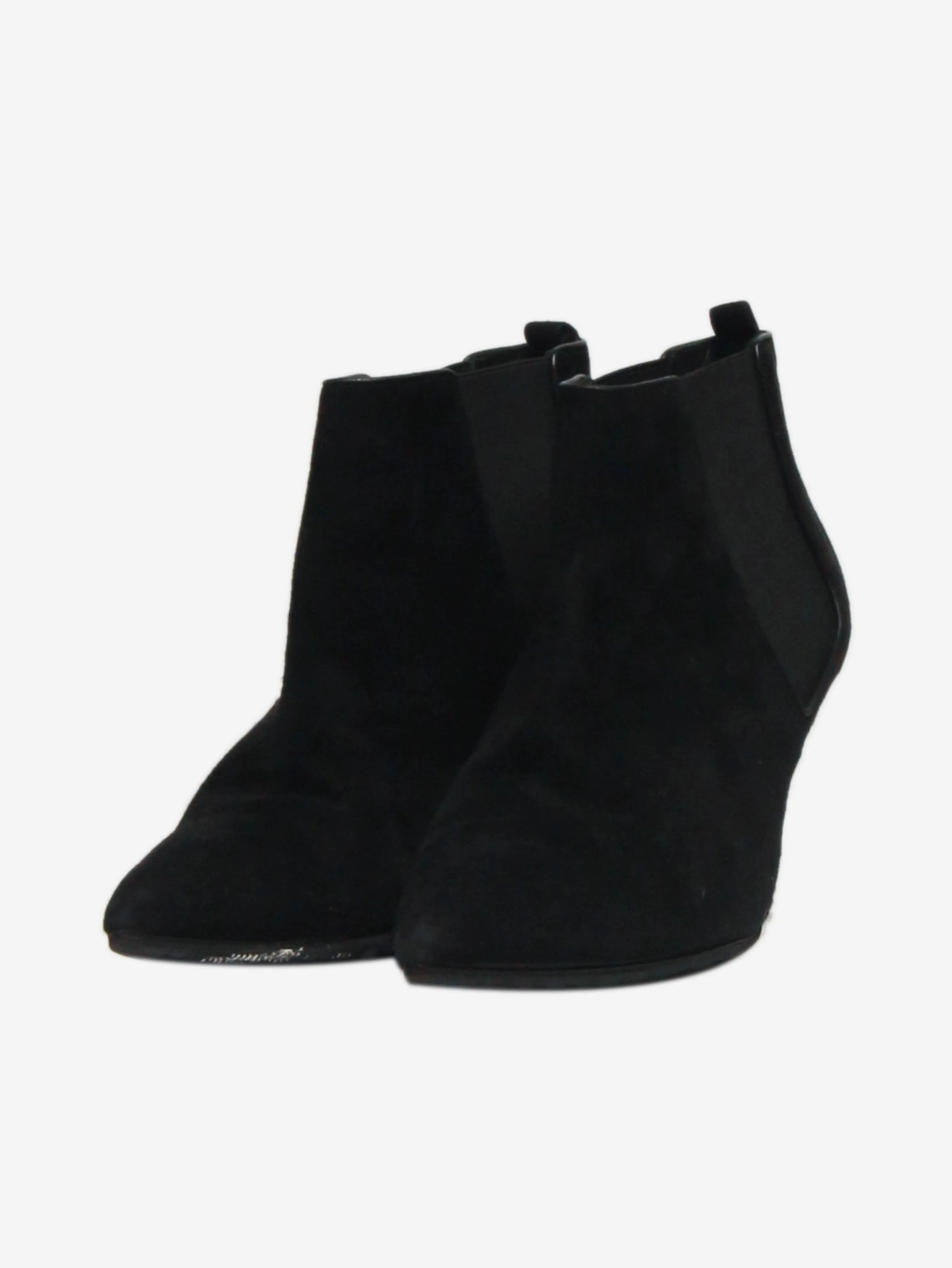 Black suede ankle boots - size EU 38.5