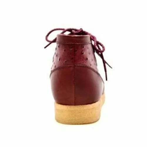 British Walkers Walker 100 Wallabee Boots Men's Burgundy Ostrich Leather