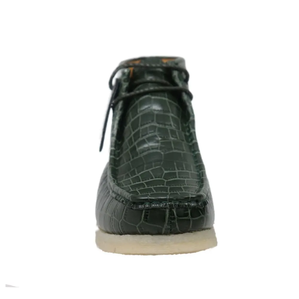 British Walkers Wallabee Boot Gators Men's Green Alligator Leather