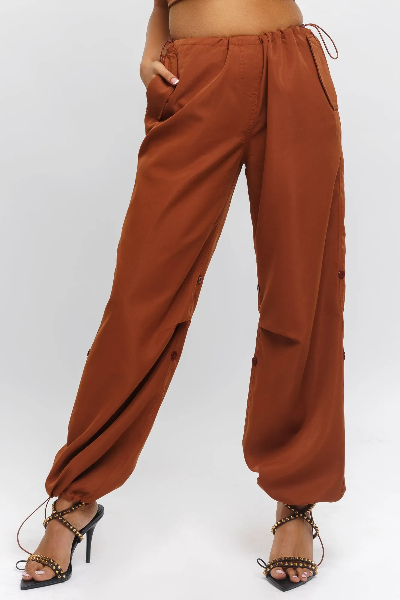 Brown Parachute Pants