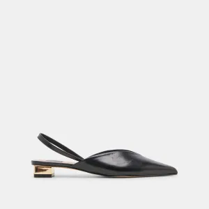 BYANCA FLATS BLACK LEATHER