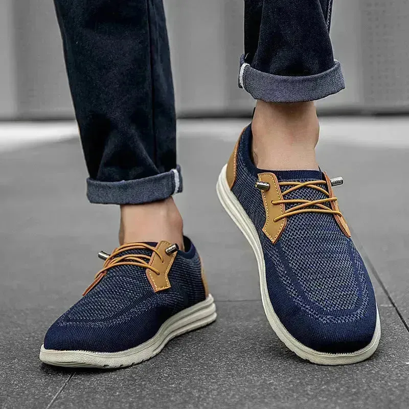 Casual Flat  Slip-on Mesh Shoes Lightweight Breathable Loafers Men Walking Running Sports Shoes Sneakers for Men