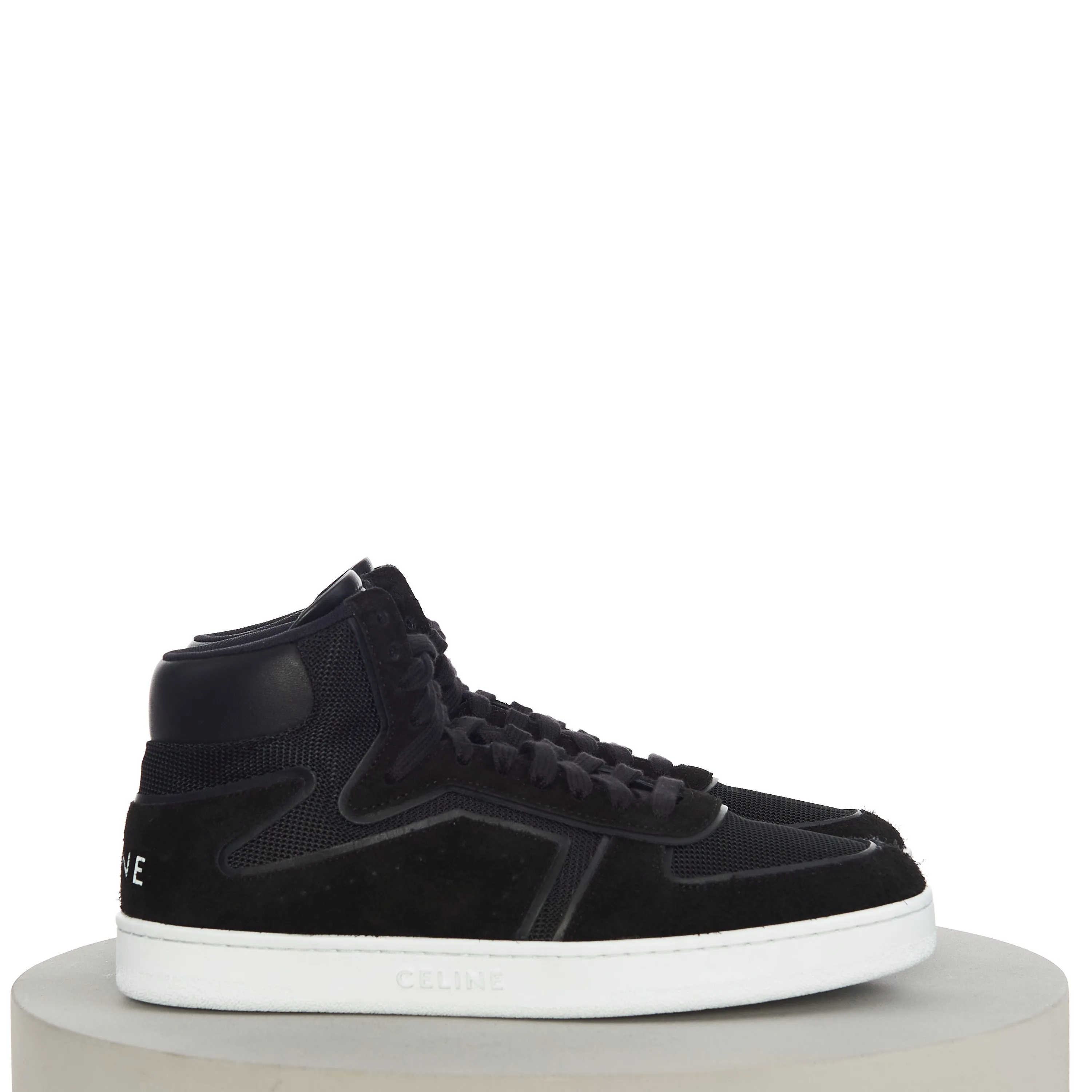 CT-01 "Z" High Top Sneaker In Black Calfskin & Mesh