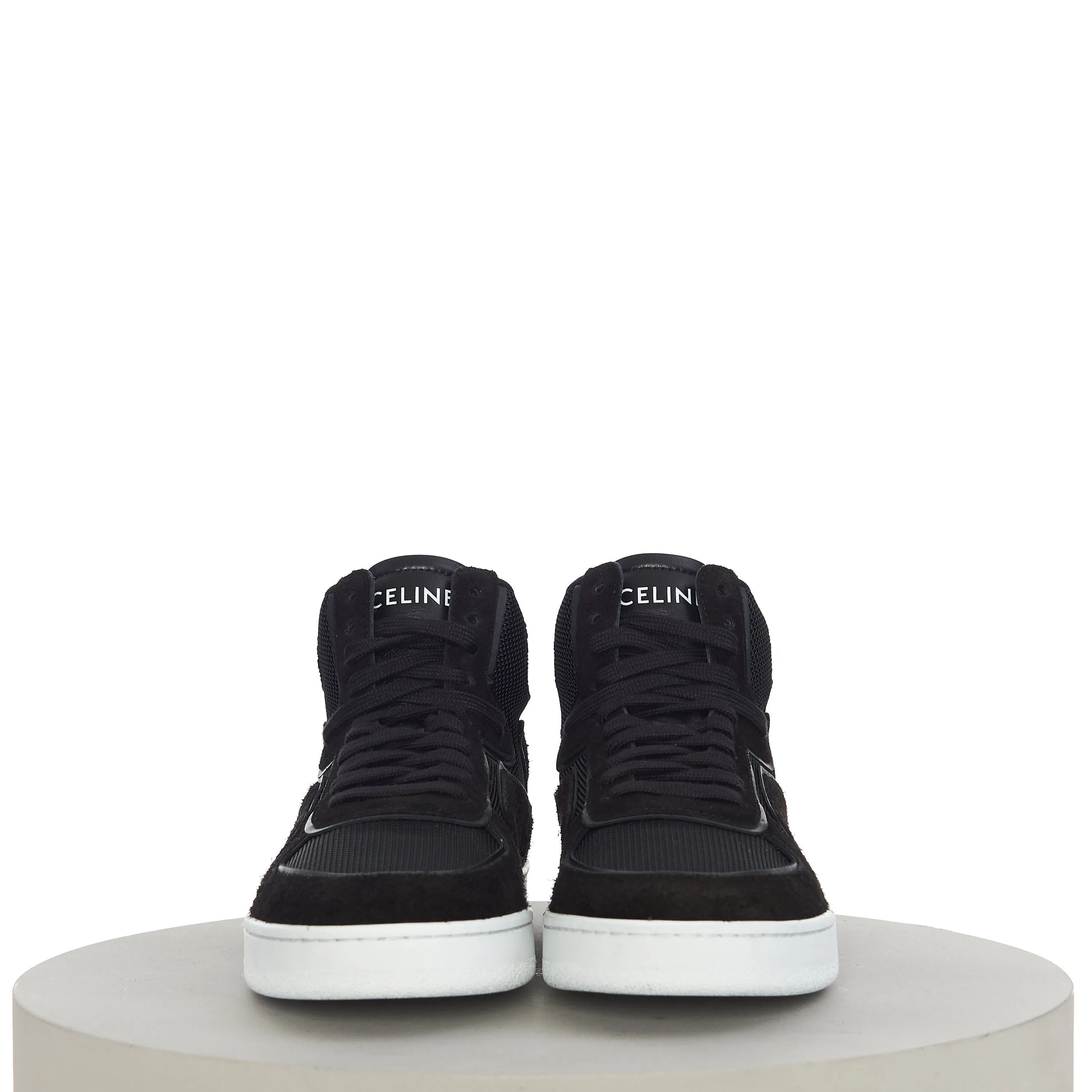 CT-01 "Z" High Top Sneaker In Black Calfskin & Mesh