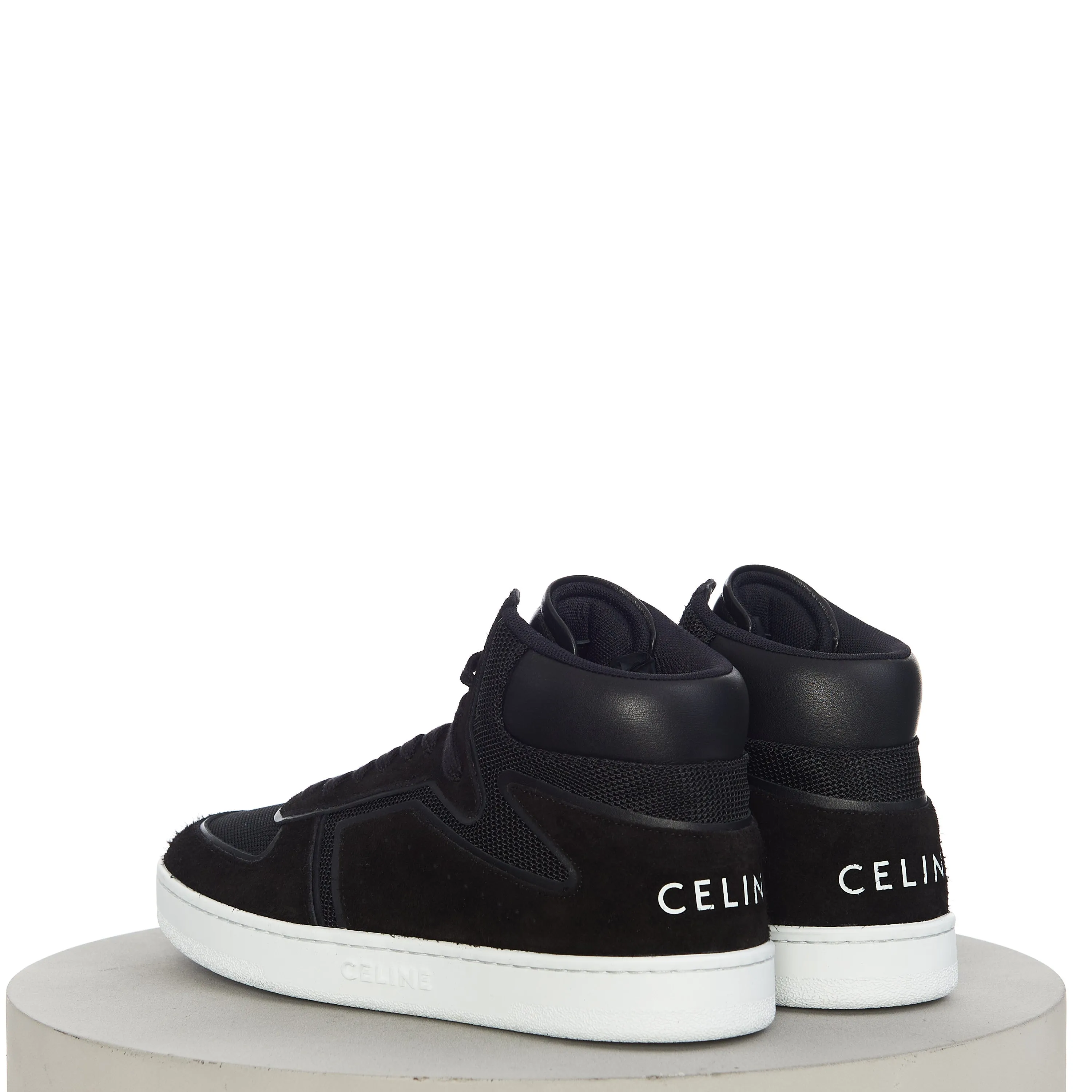 CT-01 "Z" High Top Sneaker In Black Calfskin & Mesh