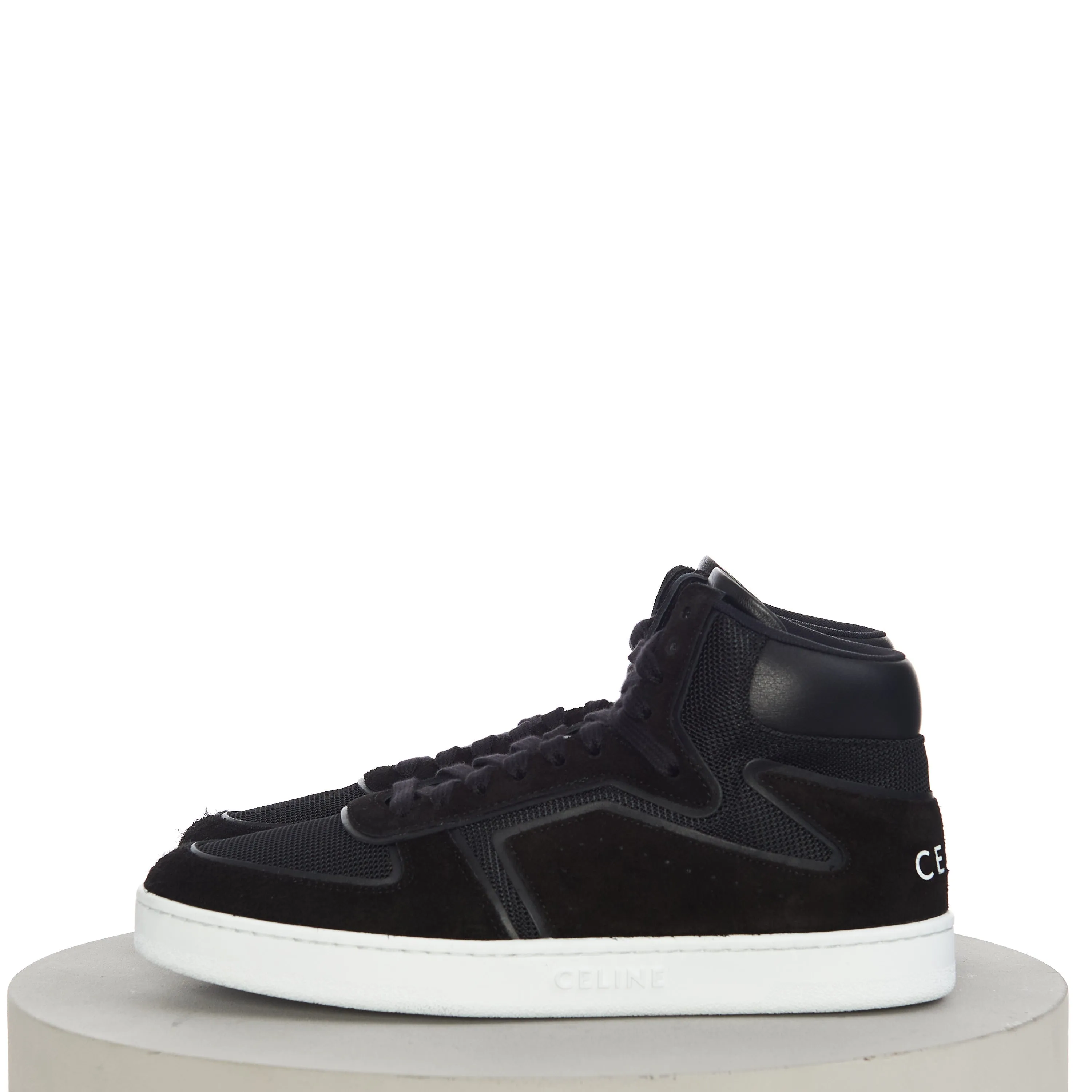 CT-01 "Z" High Top Sneaker In Black Calfskin & Mesh