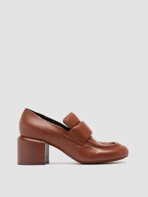 ETHEL 001 - Brown Leather Penny Loafers