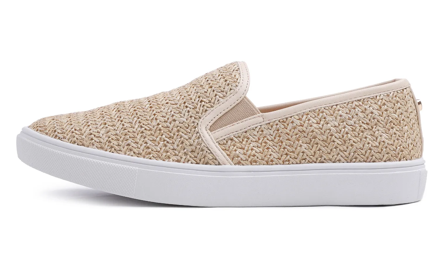 Feversole Women's Raffia Beige Slip On Sneaker Casual Flat Loafers