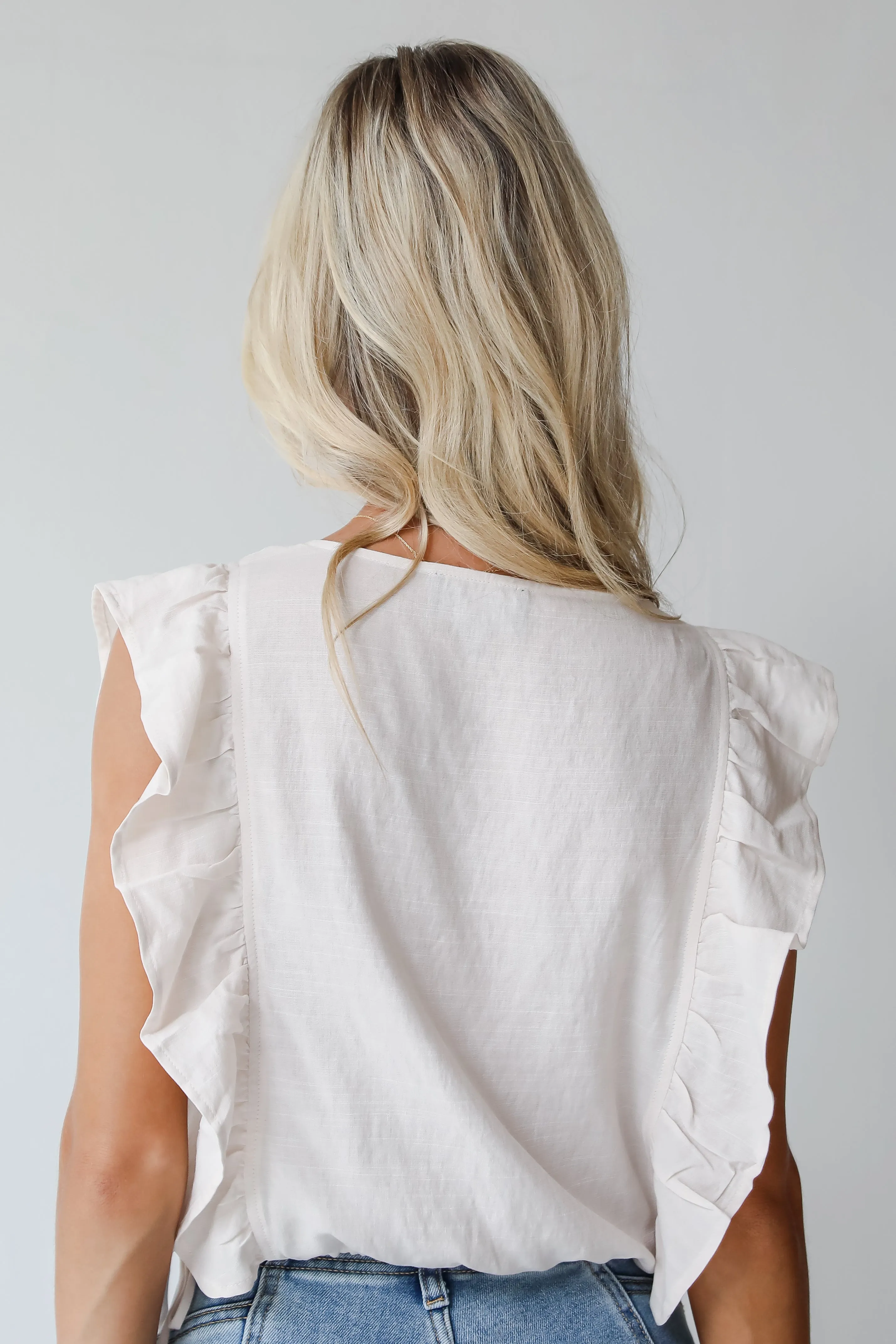 FINAL SALE - Radiating Elegance Ivory Surplice Blouse