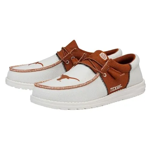 Hey Dude Men's Wally Texas Longhorns Size 9 | Men’s Shoes | Men's Slip-on Loafers | Comfortable & Light-Weight