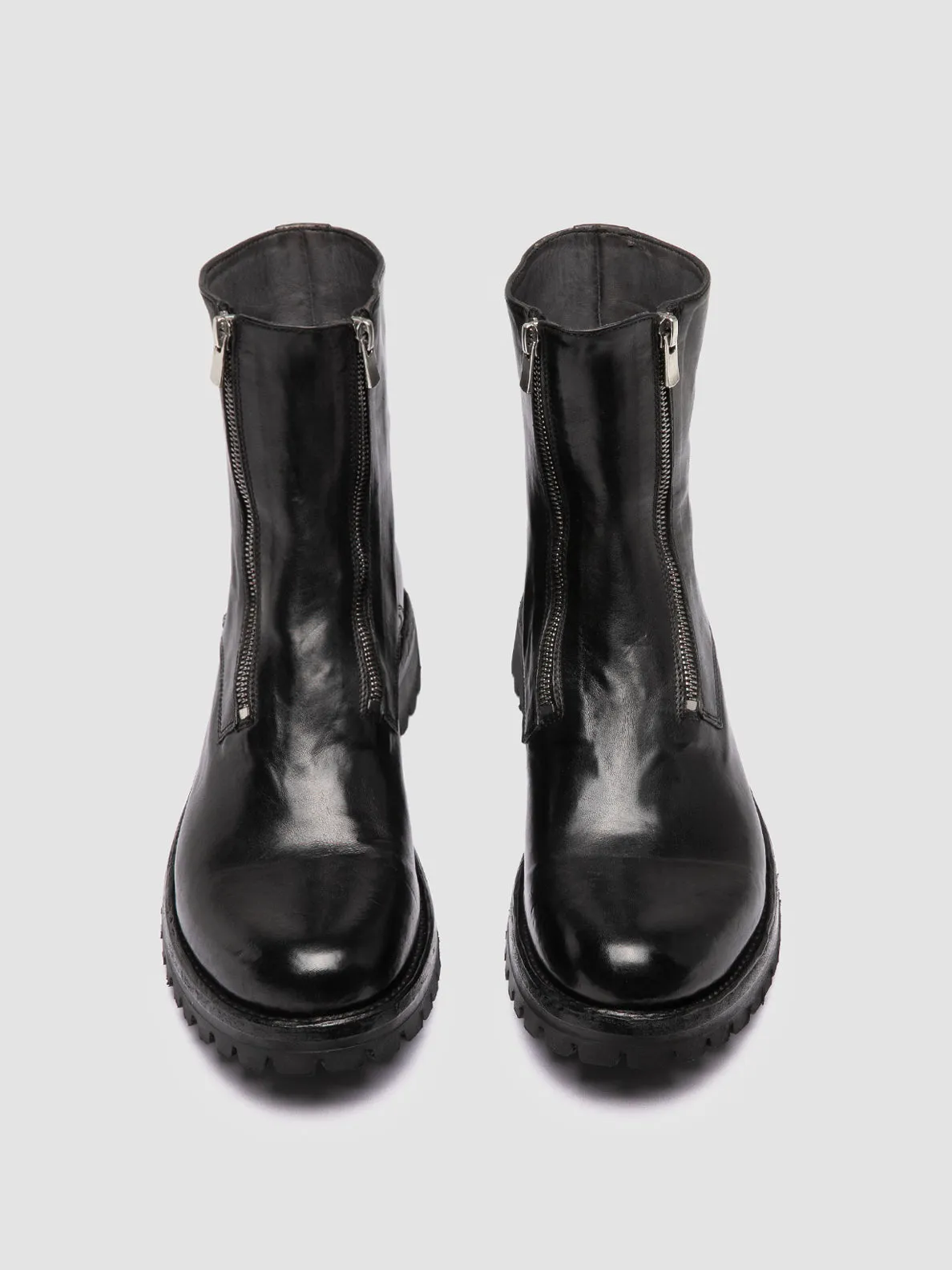 IKONIC 012 - Black Leather Zipped Boots