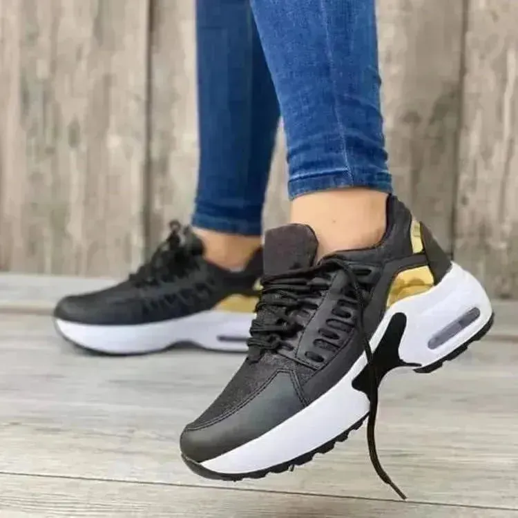 Lace Up Sneakers Women Wedge Heel Running Sports Sneakers Shoes for Women.