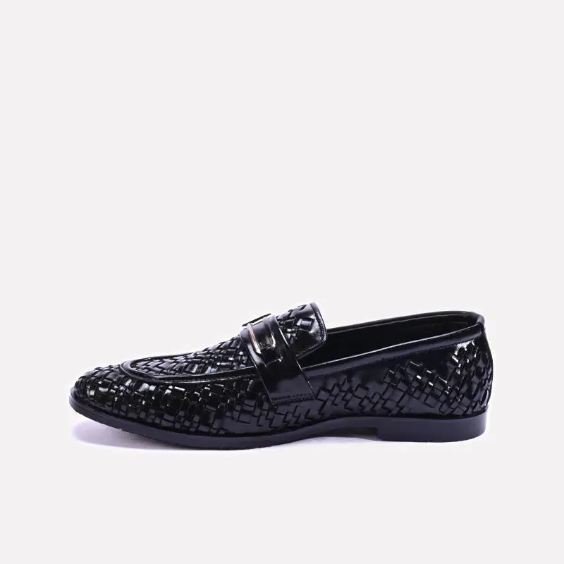 Lancaster Black Formal Woven Loafers 0111285