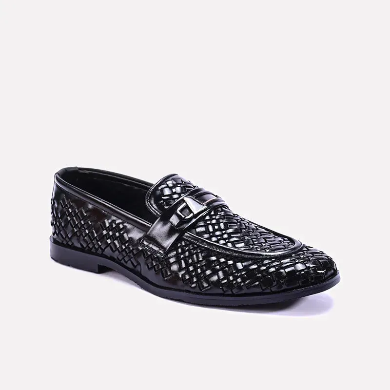 Lancaster Black Formal Woven Loafers 0111285