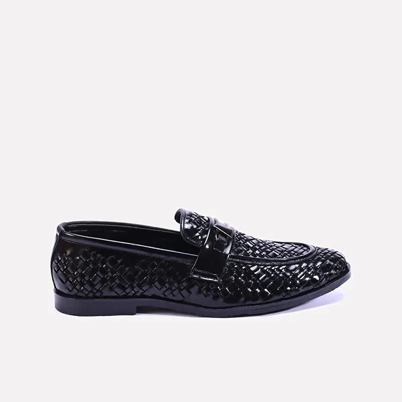 Lancaster Black Formal Woven Loafers 0111285