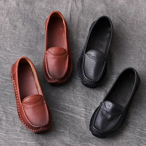 Loafers Shoes for Women Comfortable Soft Soled Leather Handmade