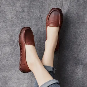 Loafers Shoes for Women Comfortable Soft Soled Leather Handmade