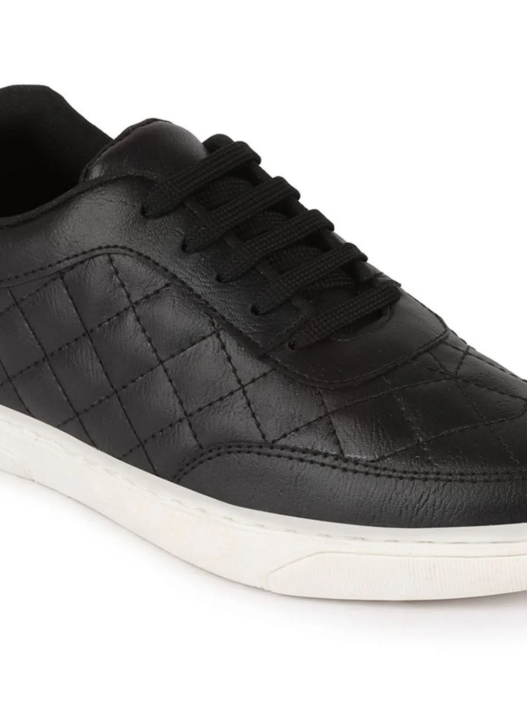 Men Black Lace Up Classic Sneakers