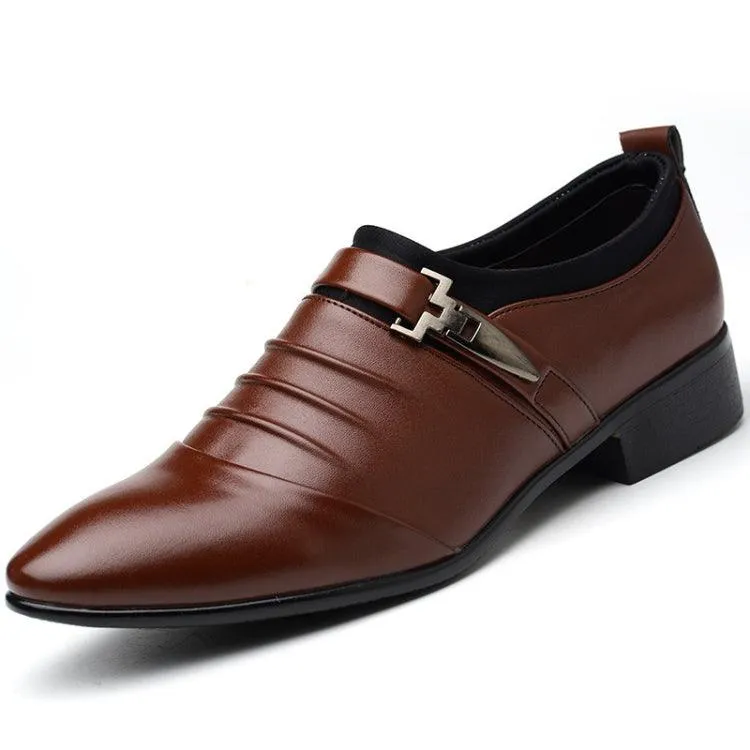 Men's Business Oxfords - PU Leather Pointed Toe Dress Shoes, Series 1