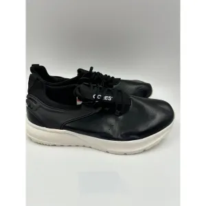 Men's Size 10, Black Synthetic Leather Sneaker with White Ultra Cushion Sole