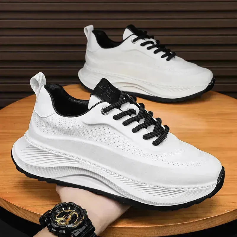 Men's Thick-soled Sports Running Shoes Casual Breathable Sneakers Lace-up Shoes