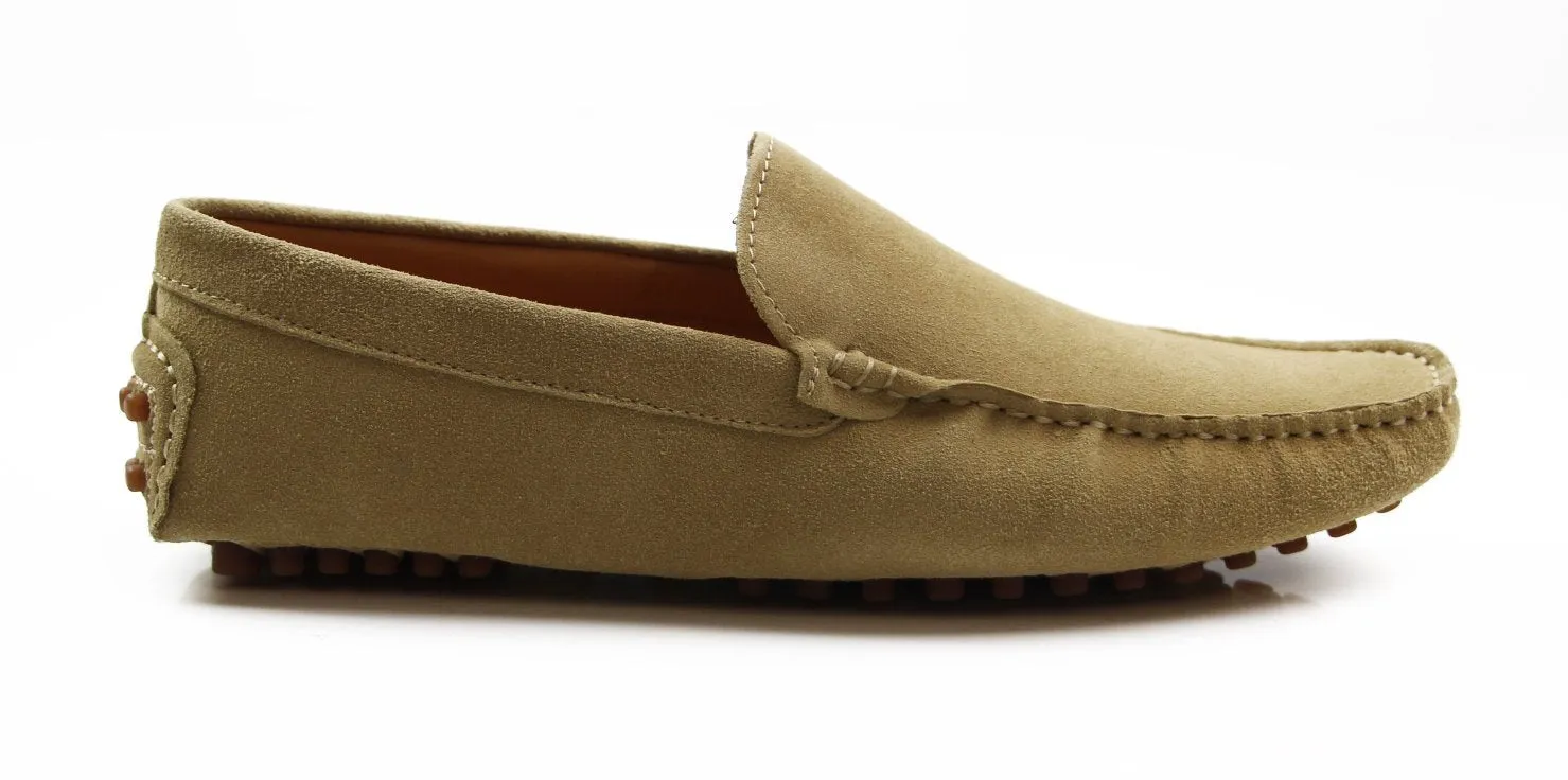 Mens Zasel Summer Slip On Camel Suede Boat Shoes