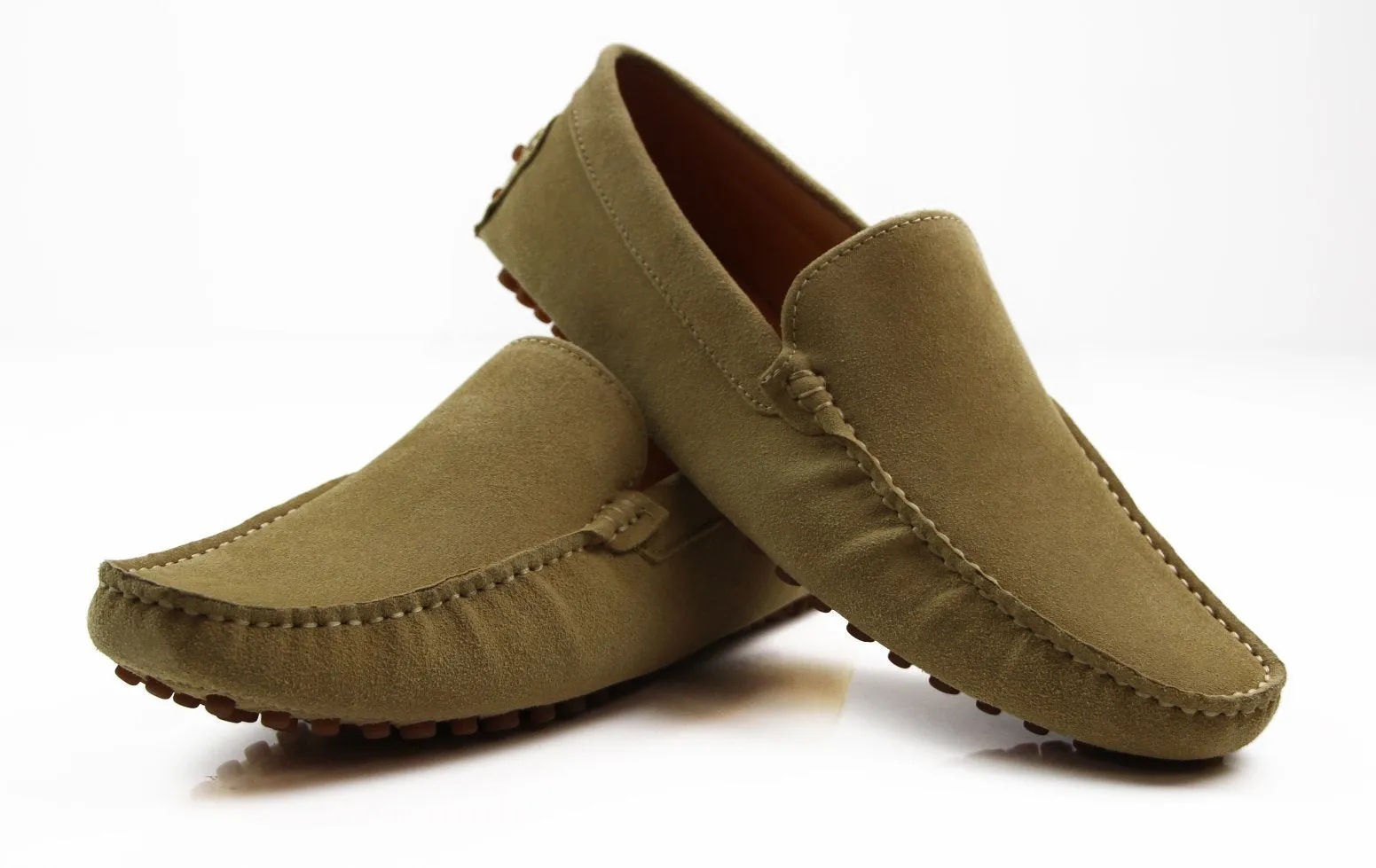 Mens Zasel Summer Slip On Camel Suede Boat Shoes