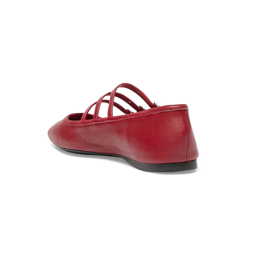 Millie Flat in Red Leather