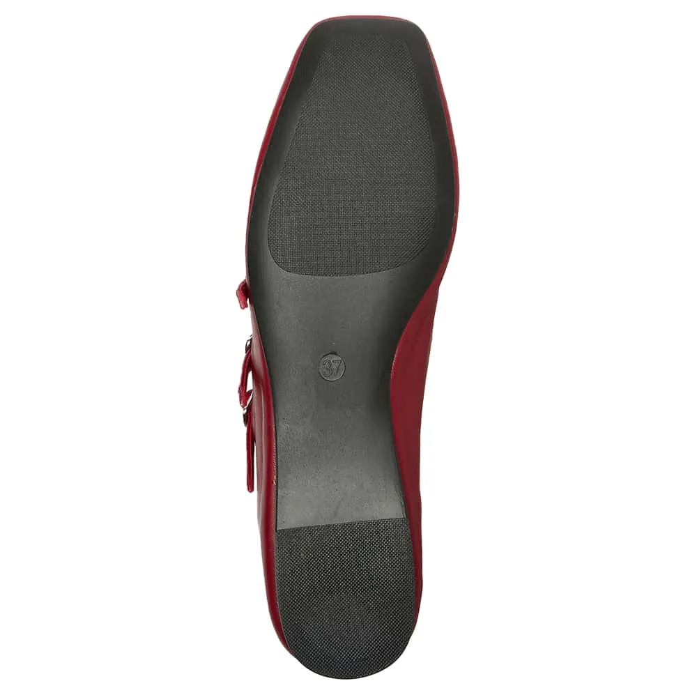 Millie Flat in Red Leather