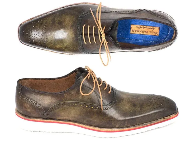 Paul Parkman Army Green Captoe Oxfords