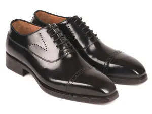 Paul Parkman Black Polished Leather Oxfords