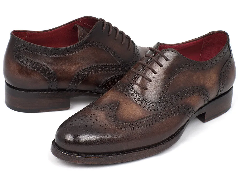 Paul Parkman Brown Wingtip Oxfords Goodyear Welted