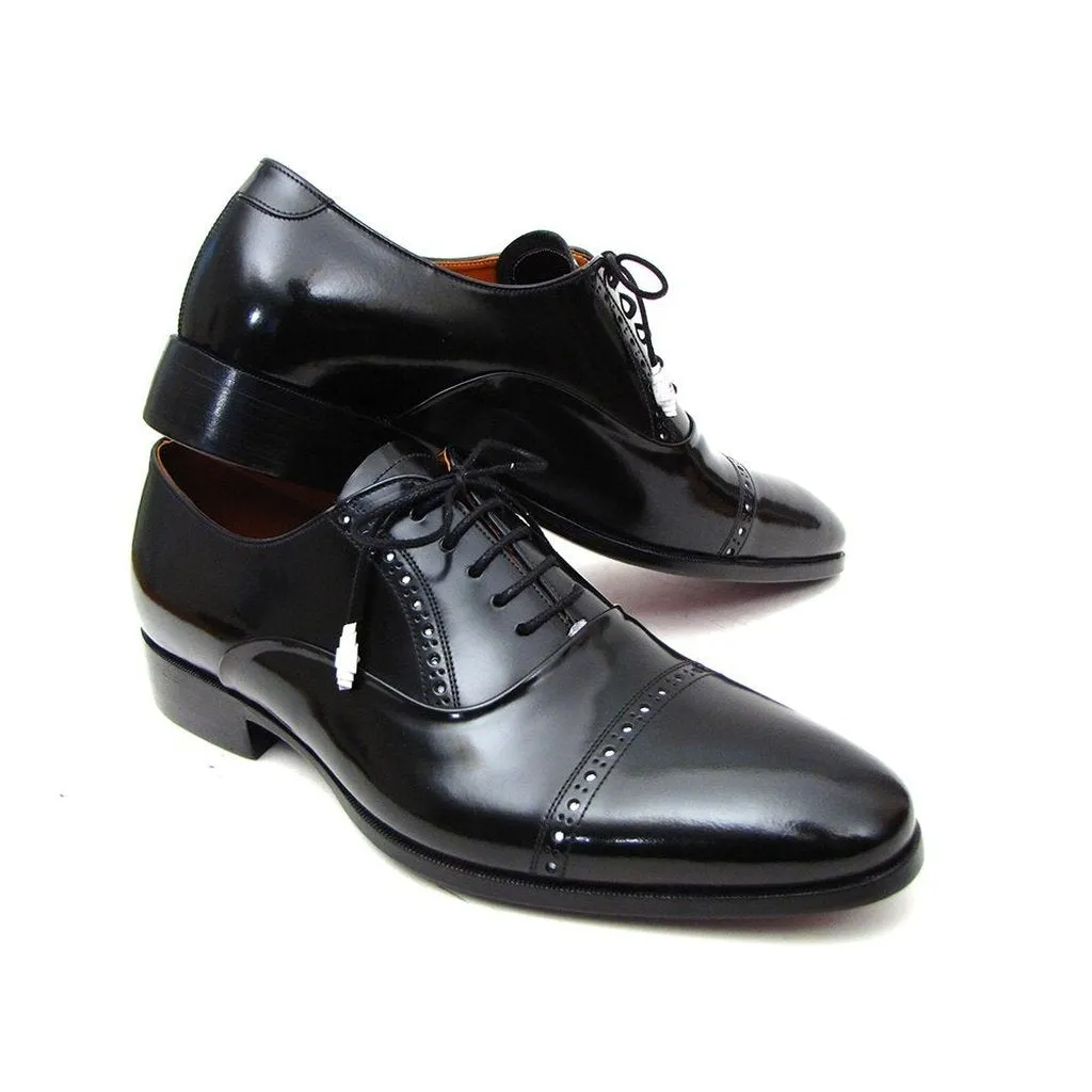 Paul Parkman Men's Captoe Oxfords Black Dress Shoes (ID#78RG61)