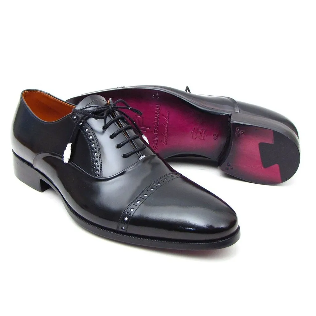 Paul Parkman Men's Captoe Oxfords Black Dress Shoes (ID#78RG61)