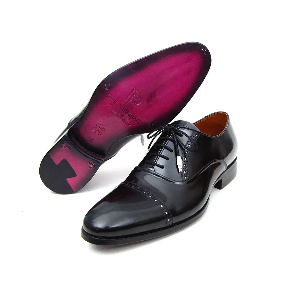 Paul Parkman Men's Captoe Oxfords Black Dress Shoes (ID#78RG61)