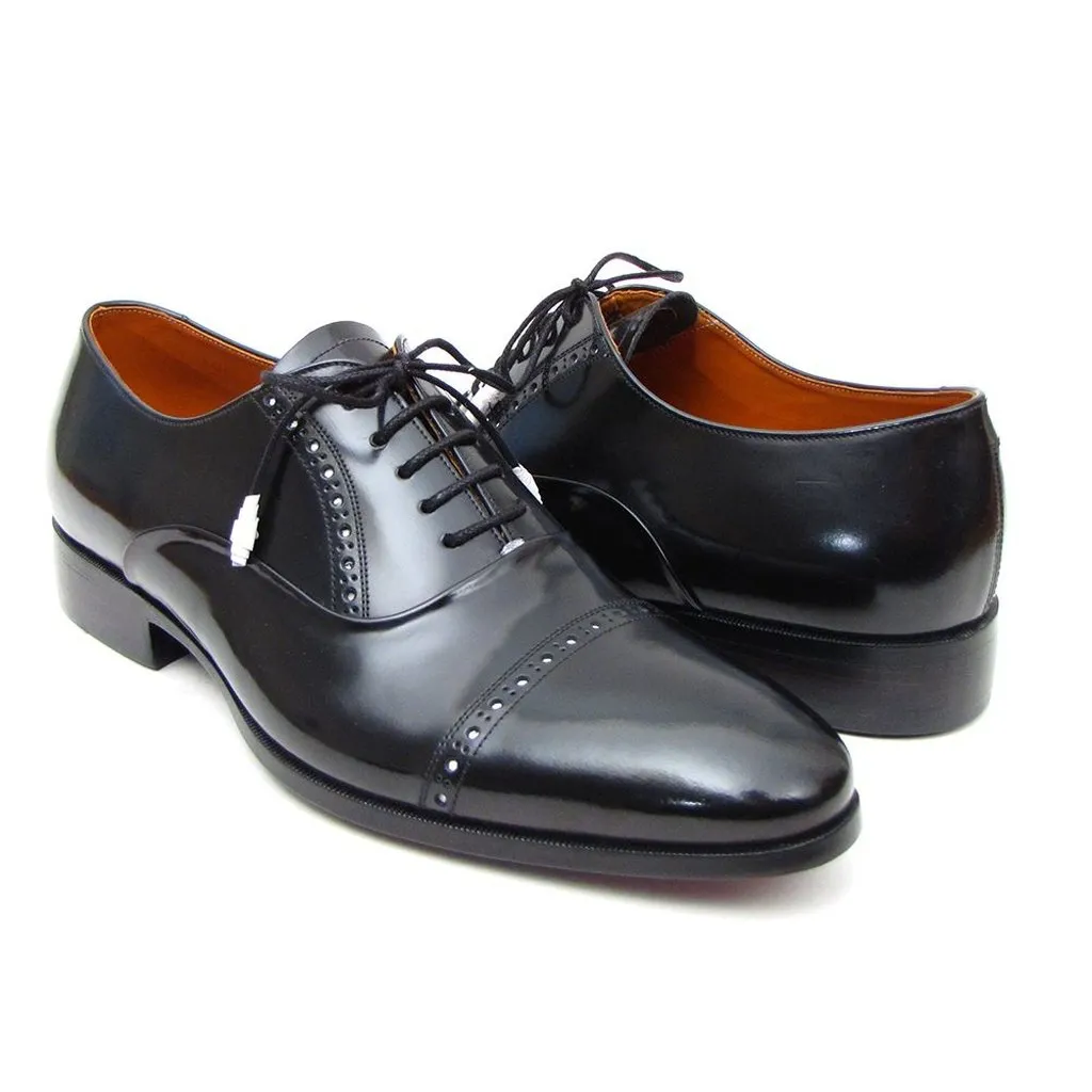 Paul Parkman Men's Captoe Oxfords Black Dress Shoes (ID#78RG61)