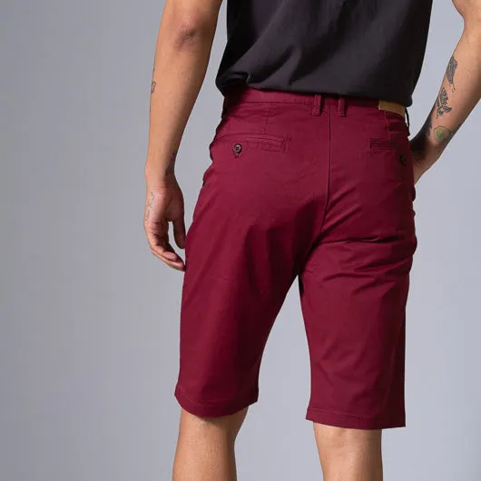 Red Sangria Red Cotton Lycra Stretch Shorts