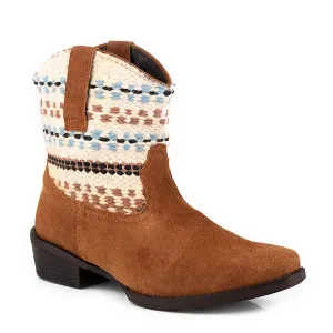 Roper Women's Dusty Brown Suede / Woven Serape