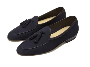 Sagan Classic Tassel Loafers in Midnight Navy Suede