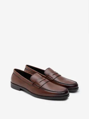 SOLEPLAY Dark Tan Formal Penny Loafers