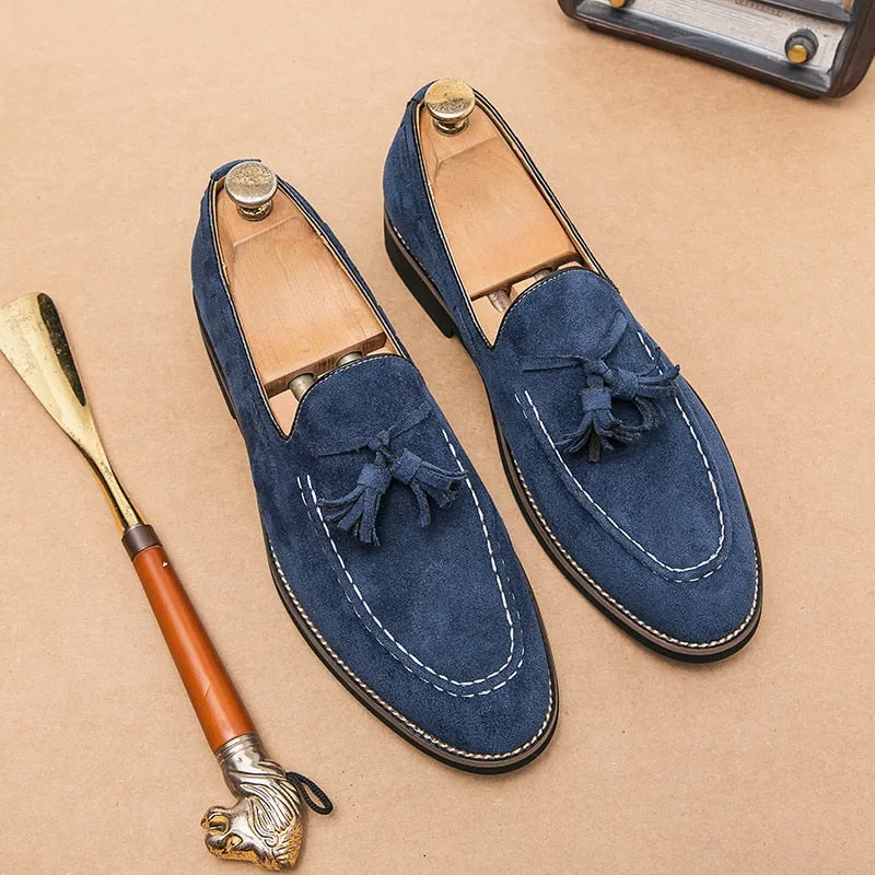 Solid Color Faux Suede Tassels Loafers Shoes