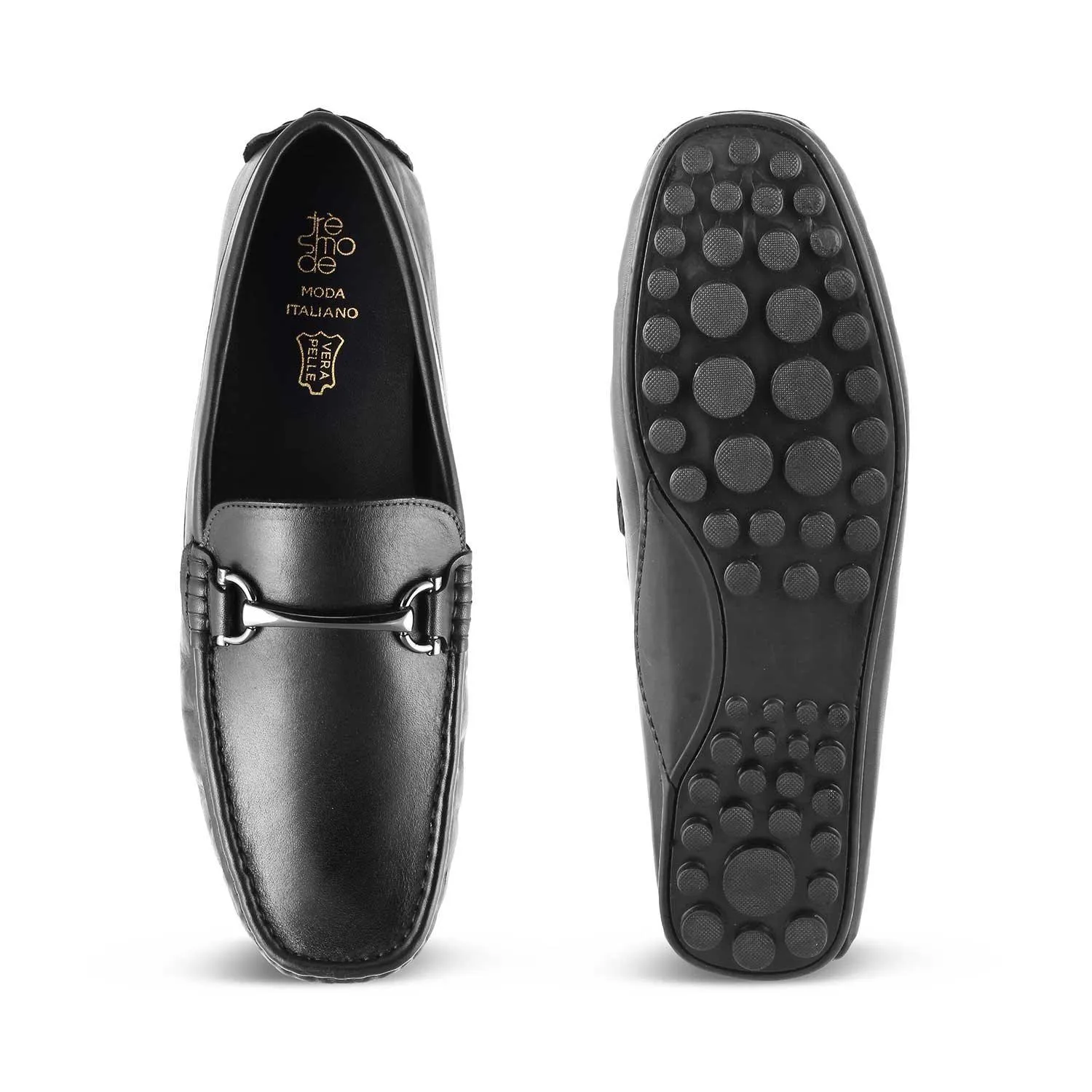 The Cecomf Black Men's Leather Driving Loafers Tresmode