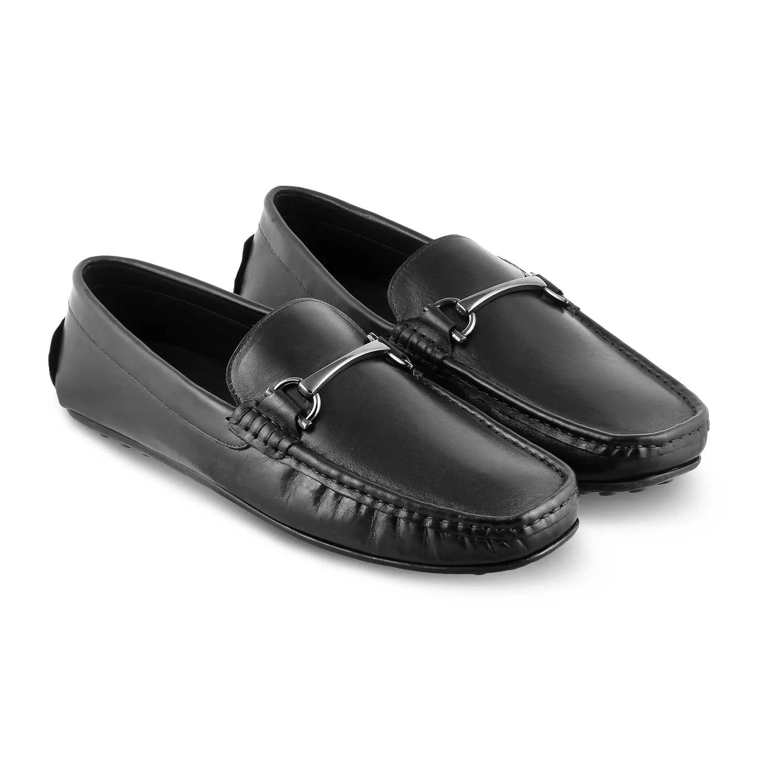 The Cecomf Black Men's Leather Driving Loafers Tresmode