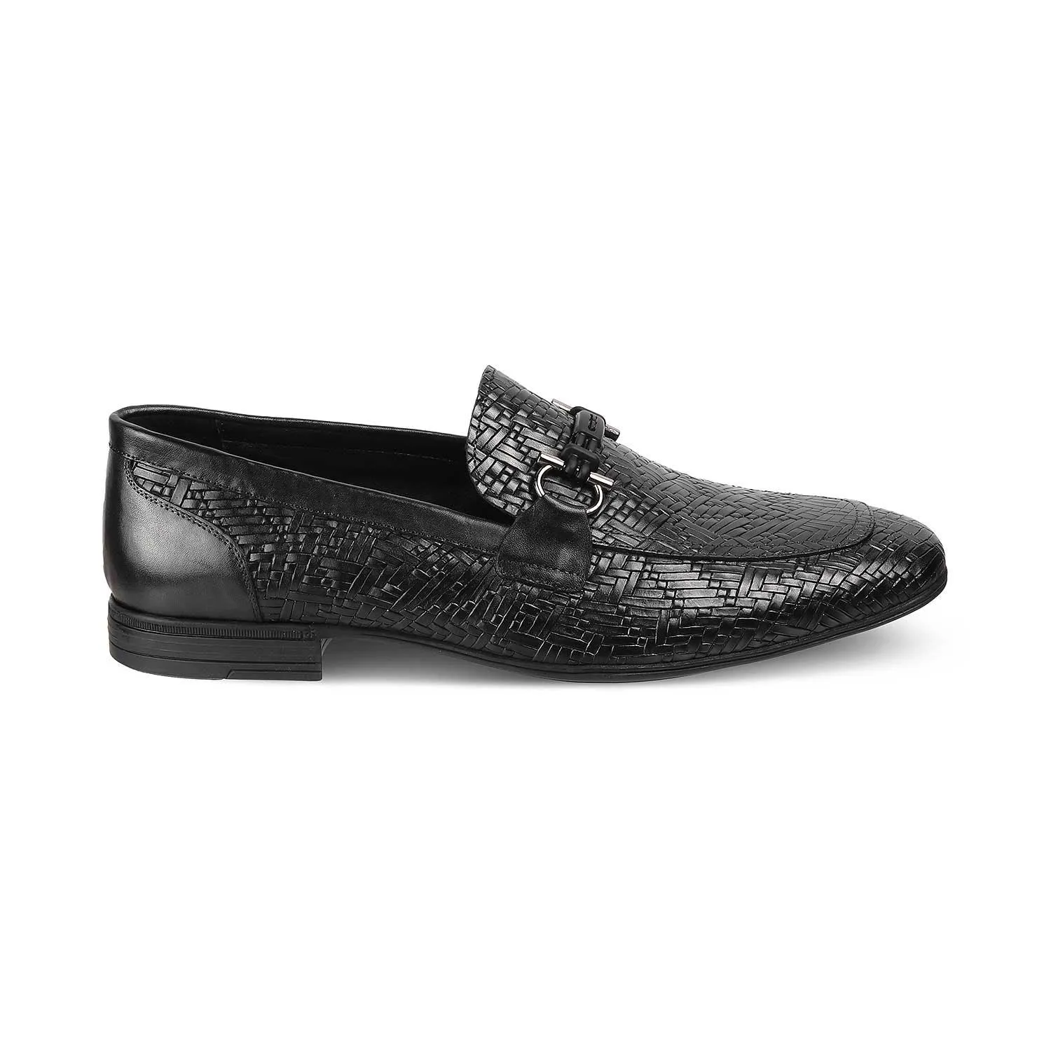 The Crint Black Men's Leather Loafers