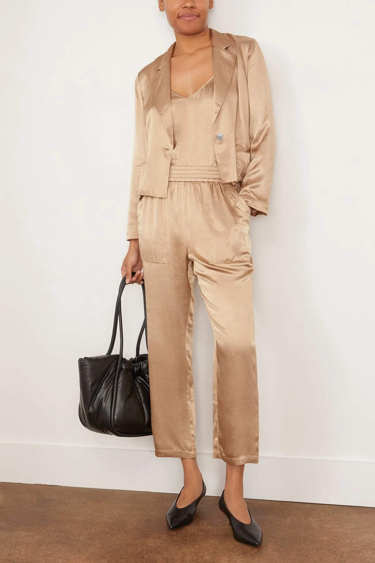 Trapunto Pant in Sand