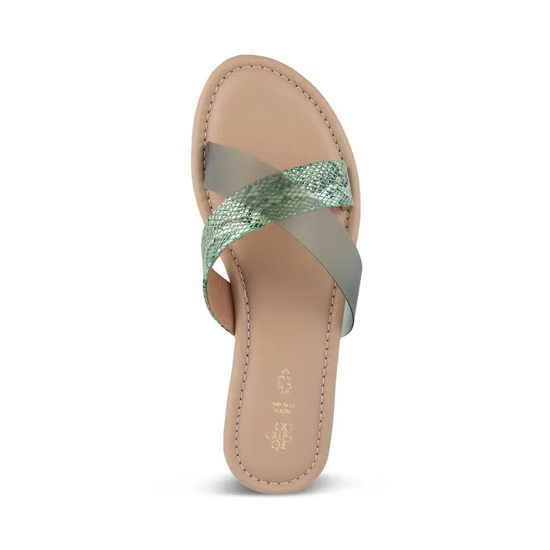 tresmode 240-SNEK GREEN SMART CASUAL FLATS EU/40 UK/7